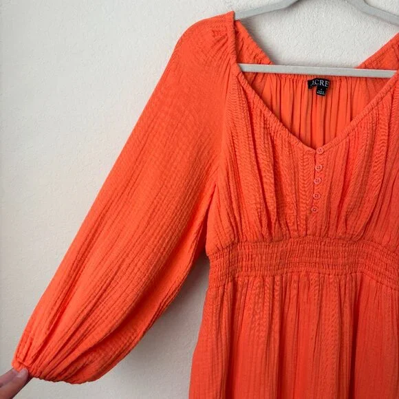 J. Crew V-Neck Midi Dress in Soft Gauze - Picture 5 of 11